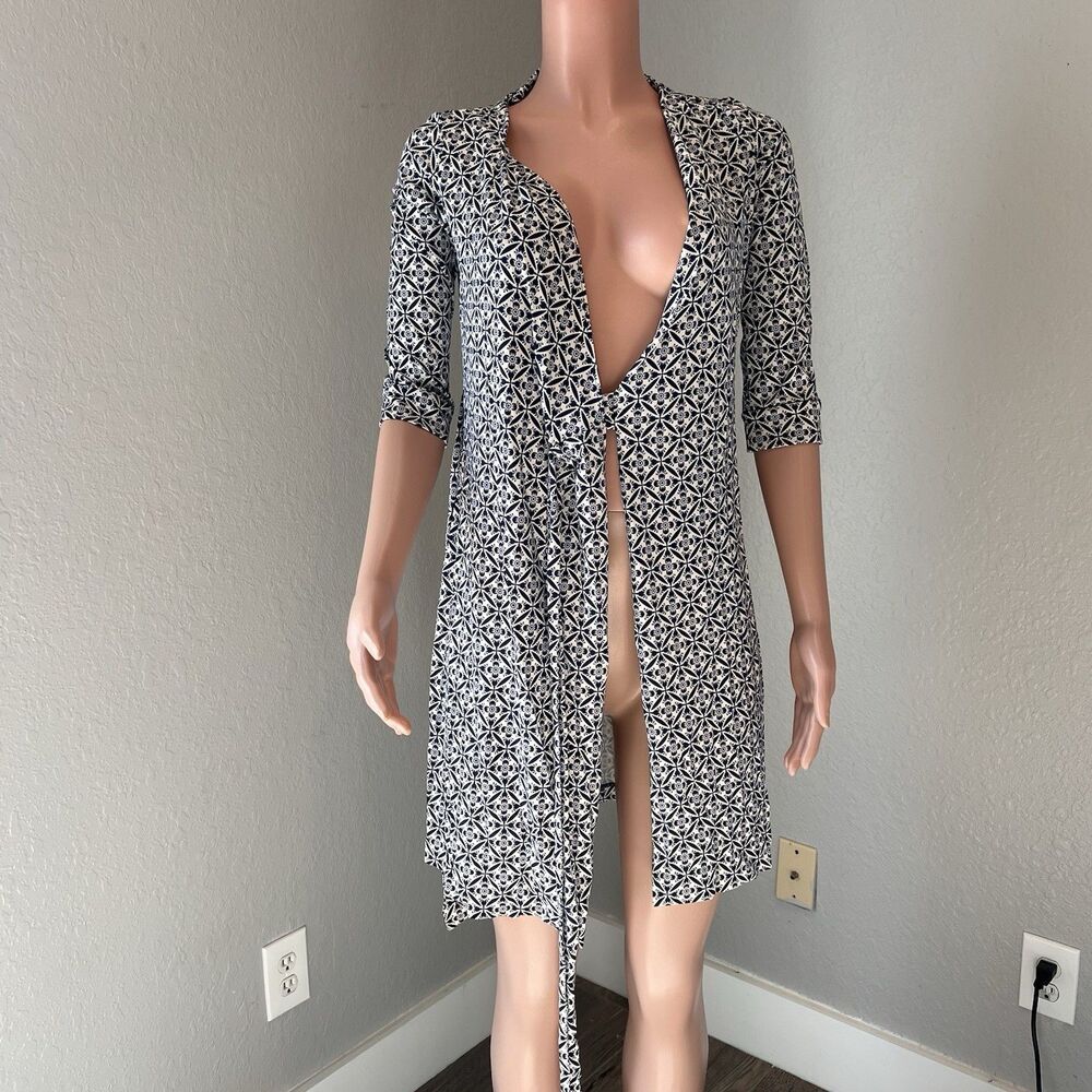 Diane Von Furstenberg Black Wrap Dress Midi 3/4 Sleeve Sz 0 stretch #47 - Picture 3 of 9